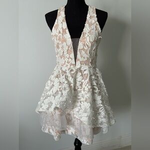 Luxxel White Asymmetrical Cut Out Dress